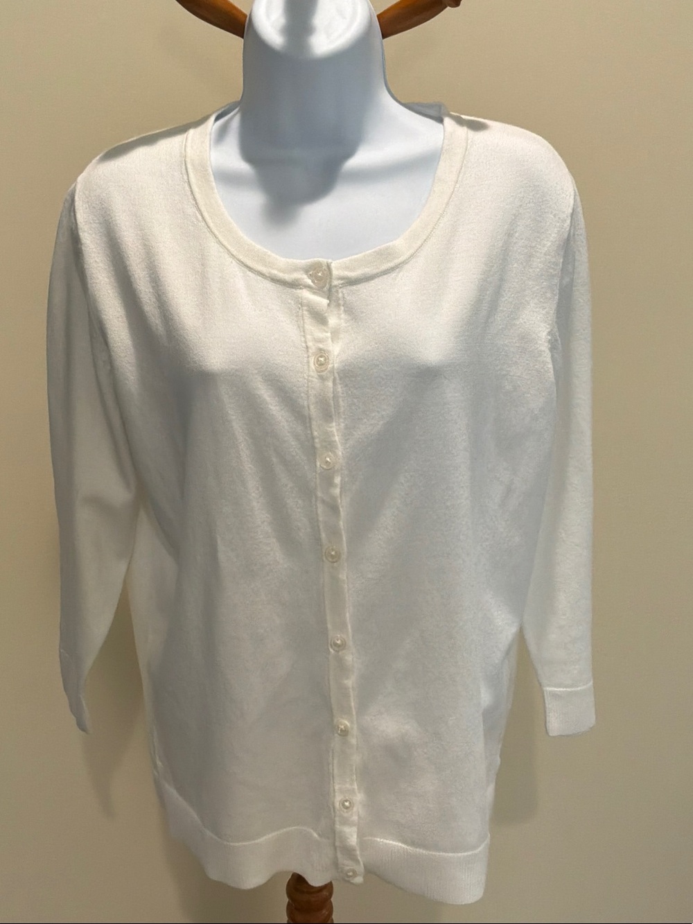 Merona Cream Button-Front Lightweight Cardigan 3/4 sleeves
